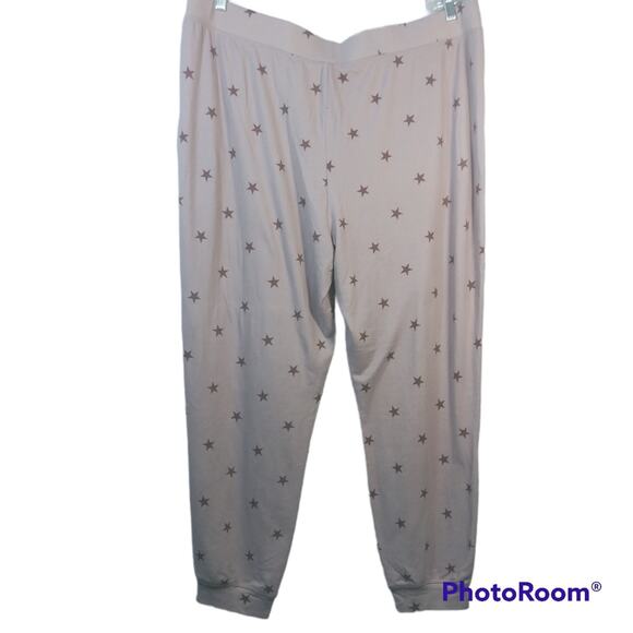 Brushed Pink Star Lounge Joggers Size 2X - Picture 2 of 7